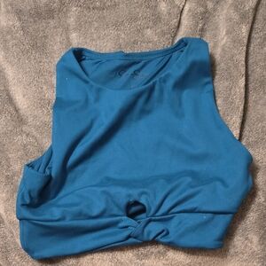 Jessica Simpson Blue Twist-Front Tank Top